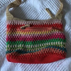 The sack! Rainbow! Crochet! Purse! Shoulder bag
